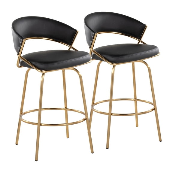 LumiSource Jie Fixed-Height Counter Stool - Set of 2