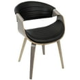 thumbnail image 1 of Symphony Mid-Century Modern Dining/Accent Chair in Light Grey Wood and Black Faux Leather by LumiSource, 1 of 8