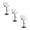 thumbnail image 1 of Lombardi Adjustable Bar Stool Set of 3, Black Bar Stools, Bar Chairs, Swivel Bar Stools Set of 3, Bar Height Stools, Bar Stools for Kitchen Counter (Cream Faux Leather), 1 of 6