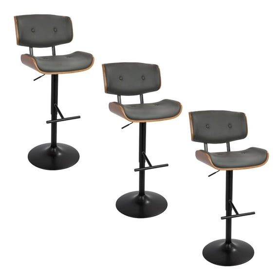 LumiSource Lombardi Adjustable Barstool - Set of 3