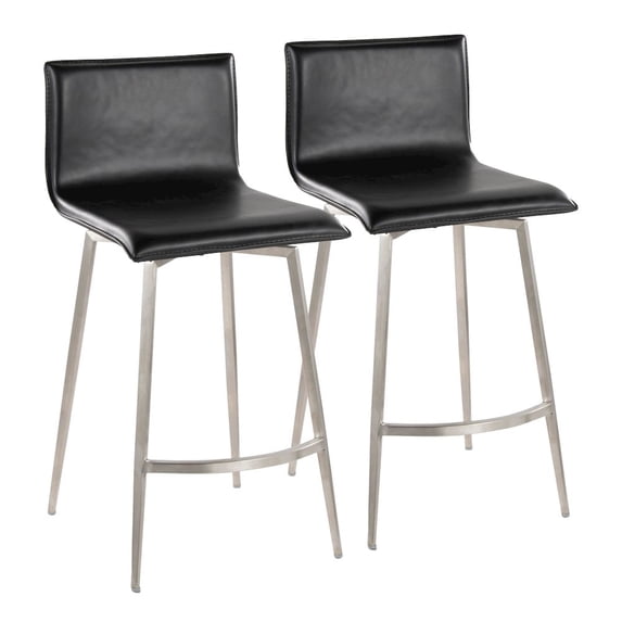 LumiSource Mara Upholstered 26" Fixed-Height Counter Stool - Set of 2