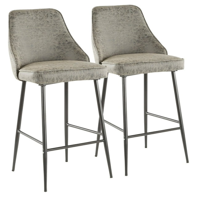 LumiSource Marcel 25.25 in. Upholstered Counter Stool - Set of 2