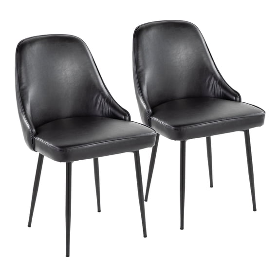 LumiSource Marcel Dining Chairs, Black, Set Of 2 Chairs
