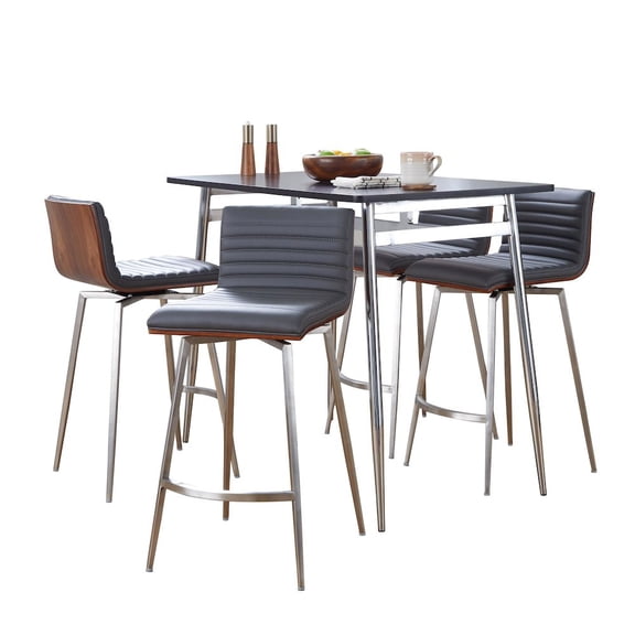 LumiSource Marcel-Mason Swivel Counter Height Dining Set - 5 Piece