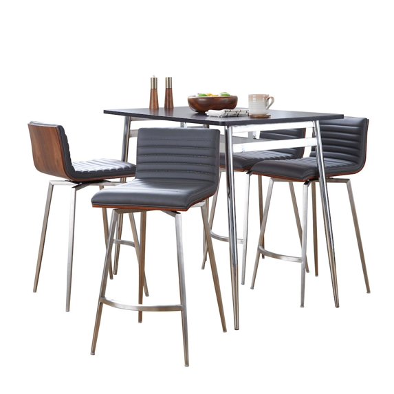 LumiSource Marcel-Mason Swivel Counter Height Dining Set - 5 Piece