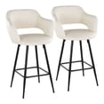 thumbnail image 1 of Margarite 26" Fixed-Height Counter Stool Set of 2 with Backs, Counter Height Chairs, Counter Height Stools with Backs, Counter Stools For Kitchen Island (Cream), 1 of 6