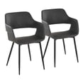 thumbnail image 1 of Margarite Chair, Upholstered Dining Chairs, Mid-Century Modern Dining Chair, Kitchen Chairs for Dining Table, Dining Chairs Set of 2 (Grey Faux Leather), 1 of 5