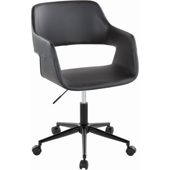 LumiSource Margarite Task Chair, Home Office Chair with Wheels, Black Office Chair, Computer Chair, Home Office Desk Chair , Contemporary Desk Chair