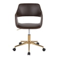 thumbnail image 1 of Carson Carrington  Vallen Adjustable Task Chair with 5-Star Base Espresso Faux Leather/Gold Metal, 1 of 5