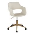 thumbnail image 1 of Margarite Task Chair, Home Office Chair with Wheels, Black Office Chair, Computer Chair, Home Office Desk Chair Comfy, Contemporary Desk Chair (Cream Faux Leather), 1 of 6
