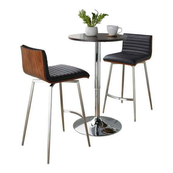 LumiSource Mason Swivel Adjustable Counter Height Dining Set - 3 Piece