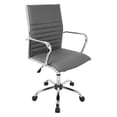 thumbnail image 1 of Master Contemporary Adjustable Office Chair with Swivel in Grey Faux Leather, 1 of 8