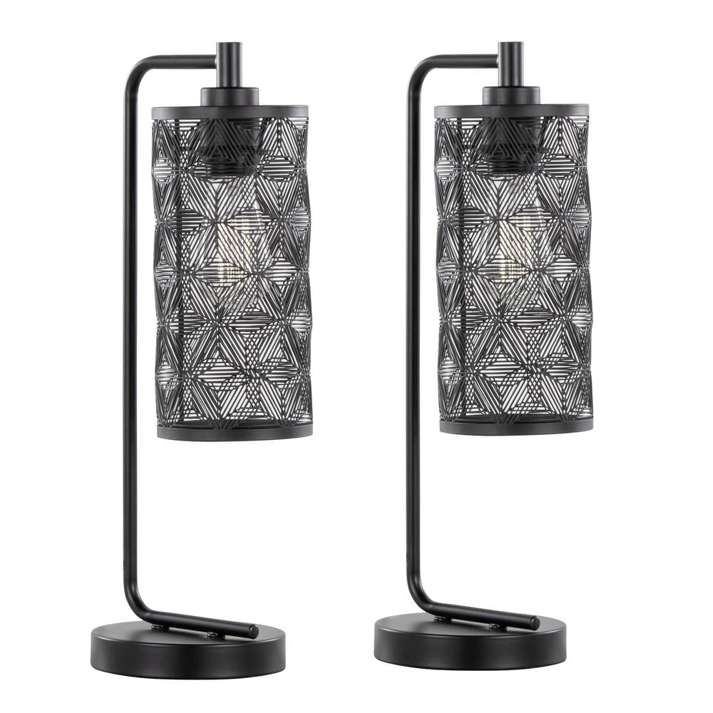 Arc Matte Black Metal Task Lamp Set of 2