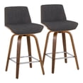 thumbnail image 1 of Corazza Counter Stools for Kitchen Counter in Fabric and Walnut Wood, Counter Height Chairs, Bar Stools Set of 2, Counter Height Chairs, Bar Stools For Kitchen Island, 1 of 6