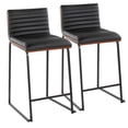 thumbnail image 1 of Mason Counter Stools for Kitchen Counter in Wood, Black Metal, and Faux Leather, Counter Height Chairs, Bar Stools Set of 2, Counter Height Chairs, Bar Stools For Kitchen Island, 1 of 6