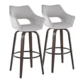 thumbnail image 1 of Mustang 30" Fixed-Height Barstool Set of 2, Bar Stools Swivel, Bar Chairs, Swivel Bar Stools Set of 2 with Back, Bar Stools for Kitchen Island (Grey Fabric), 1 of 6
