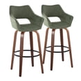 thumbnail image 1 of Mustang 30" Fixed-Height Barstool Set of 2, Bar Stools Swivel, Bar Chairs, Swivel Bar Stools Set of 2 with Back, Bar Stools for Kitchen Island (Green Fabric), 1 of 6
