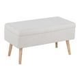 thumbnail image 1 of Storage Contemporary Bench in Natural Wood and Beige Fabric by LumiSource, 1 of 7