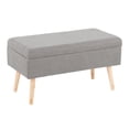 thumbnail image 1 of Lumisource Storage Contemporary Bench in Natural Wood and Grey Fabric, 1 of 7