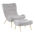 thumbnail image 1 of LumiSource Natural Wood, Grey Sherpa Cloud Chair, 1 of 7