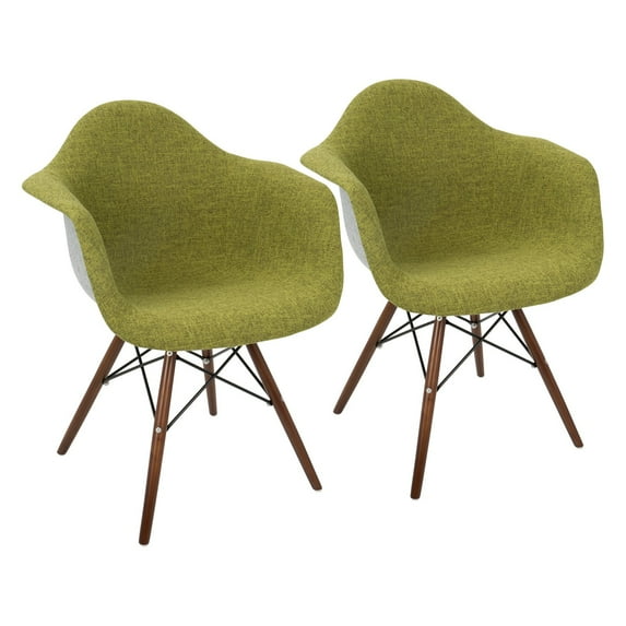 Lumisource Neo Flair Duo Chair (Set of 2), Espresso/Green/Grey - CH-NFLFGN-E2