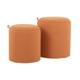 thumbnail image 1 of Lumisource Tray Contemporary Nesting Ottoman Set in Orange Fabric and Natural Wood, 1 of 10