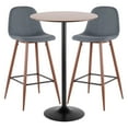 thumbnail image 1 of Pebble 3-Piece Mid-Century Modern Pub Set in Blue by LumiSource, 1 of 5