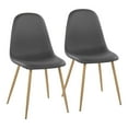 thumbnail image 1 of LumiSource Pebble Contemporary Dining Chairs, Gray/Natural Wood, Set Of 2 Chairs, 1 of 7