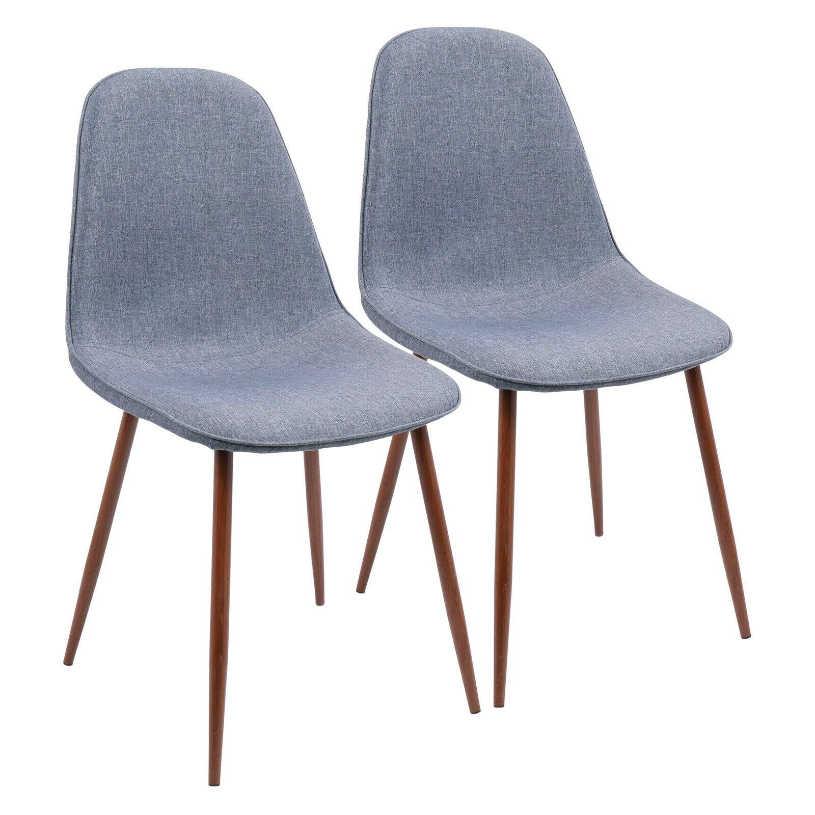Transitional High-Back Upholstered Side Chair in Blue