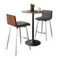 thumbnail image 1 of Pebble-Mason Swivel Counter Height Dining 3 Piece Set, Pub Table and Stools Set of 2, High Top Table Set for 2, Counter Table and Chairs Set of 2, Kitchen & Dining Room Sets (Grey), 1 of 6