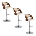thumbnail image 1 of Pino Adjustable Bar Stools Set of 3, Chrome Bar Stools, Bar Chairs, Swivel Bar Stools Set of 3, Bar Height Stools, Bar Stools for Kitchen Counter, 1 of 5