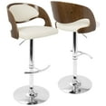 thumbnail image 1 of LumiSource Pino Bar Stool, Chrome/Walnut/Cream, 1 of 8