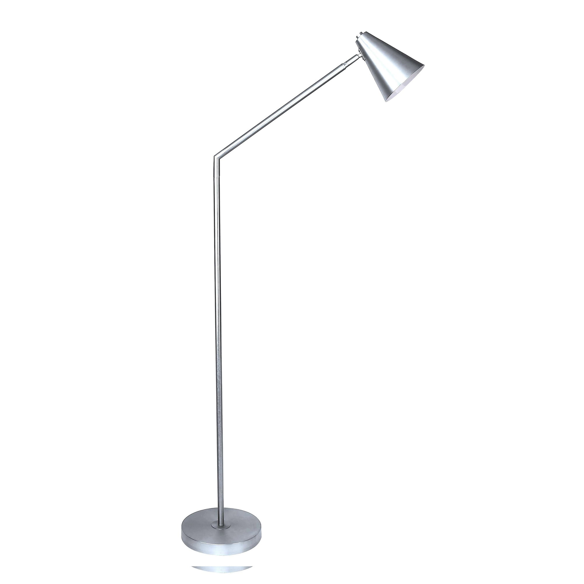 LumiSource Pix Contemporary Floor Lamp, 60"H, Polished Nickel