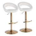 thumbnail image 1 of Posh Adjustable Bar Stools Set of 2, Bar Height Stools, Char Chairs, Barstool Set of 2, Black and Gold Bar Stools, White and Gold Bar Stools Set of 2 (Gold Metal, White), 1 of 6
