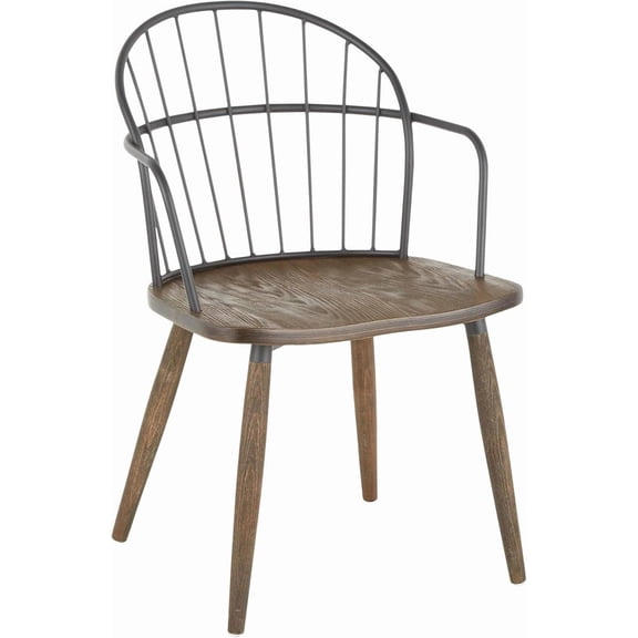LumiSource Riley Chair, Wood Dining Chairs, Industrial Dining Chair, Kitchen Chairs for Dining Table