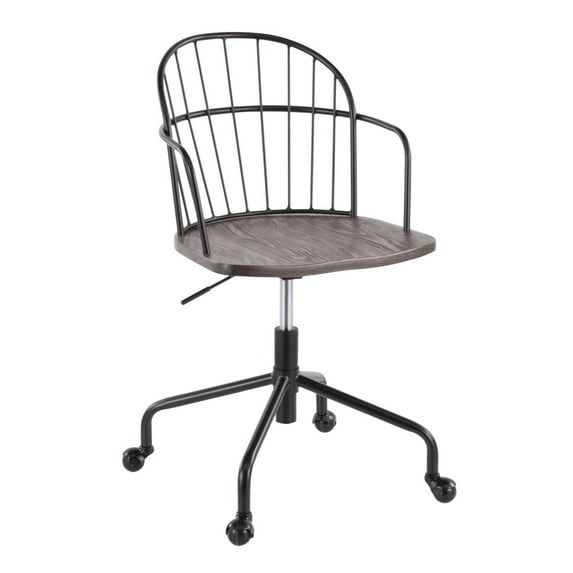 LumiSource Riley High-Back Office Chair, Dark Walnut/Black
