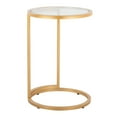 thumbnail image 1 of LumiSource Gold Metal, Clear Glass Round Zenn End Table, 1 of 9