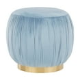 thumbnail image 1 of LumiSource Ruched Ottoman, Gold/Powder Blue, 1 of 11