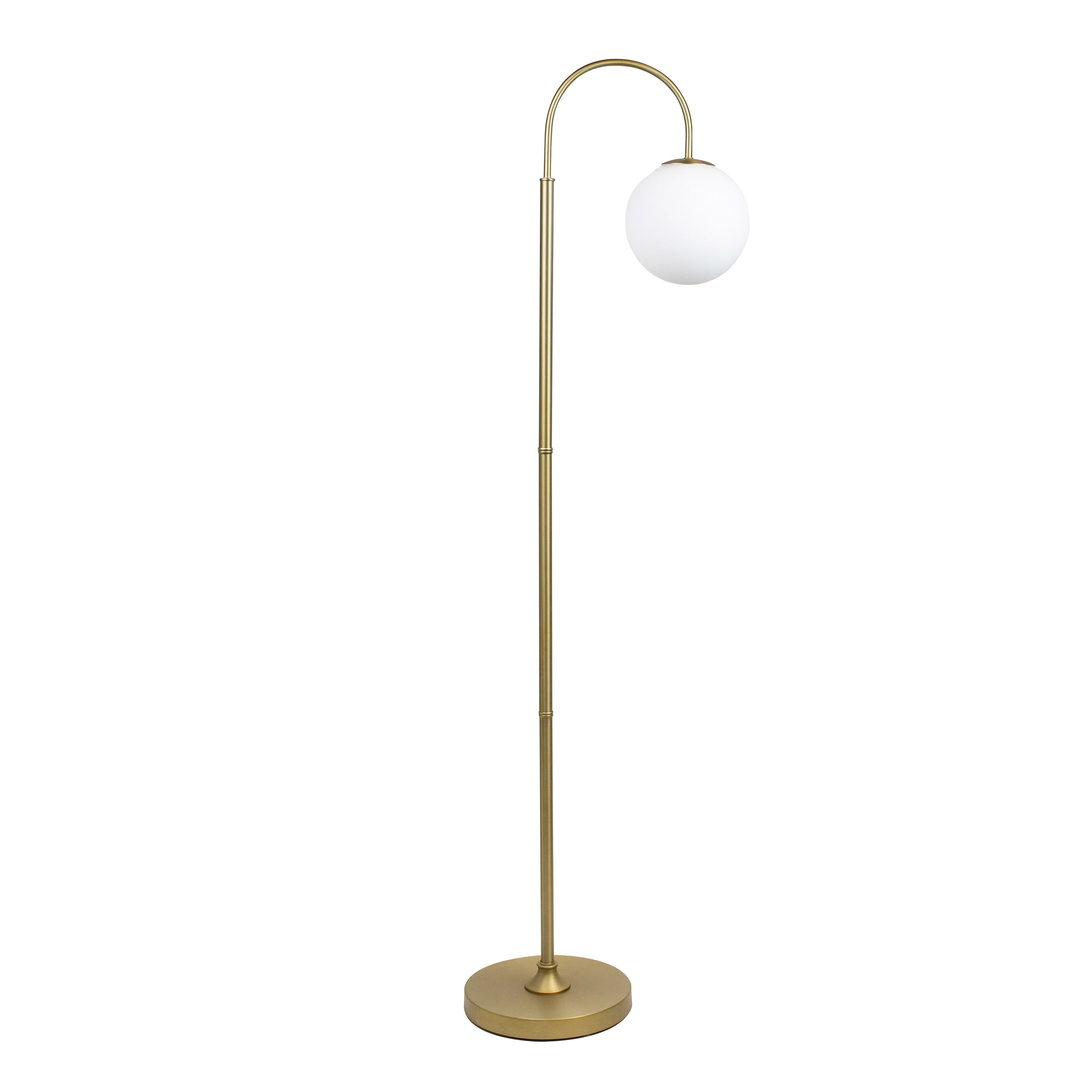 LumiSource Shepherd 60" Metal Floor Lamp Plated Gold/Frosted White Glass