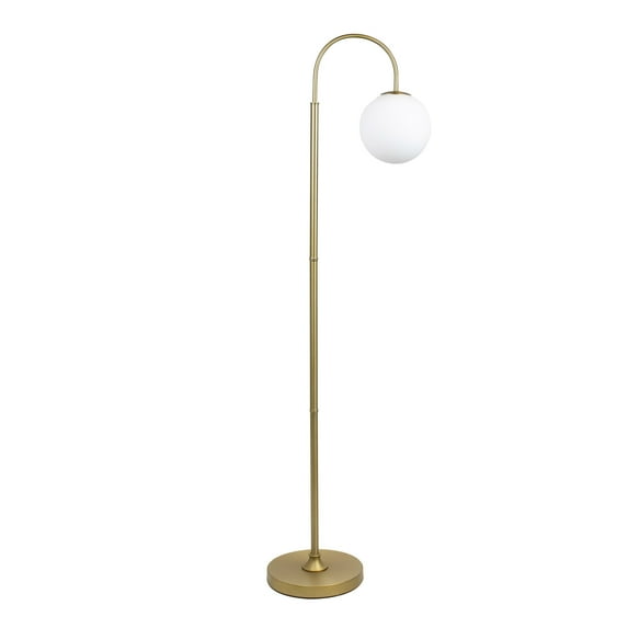 LumiSource Shepherd 60" Metal Floor Lamp Plated Gold/Frosted White Glass