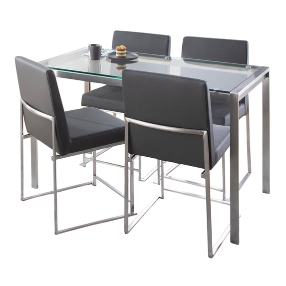 Fuji High Back Dining Set - 5 Piece, Small Dining Table Set for 4, Kitchen Table Chairs Set of 4, Kitchen & Dining Room Sets, Kitchen Table Sets, Dining Room Table Set for 4
