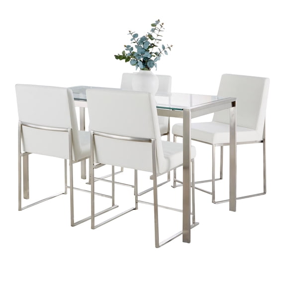 Fuji High Back Dining Set - 5 Piece, Small Dining Table Set for 4, Kitchen Table Chairs Set of 4, Kitchen & Dining Room Sets, Kitchen Table Sets, Dining Room Table Set for 4