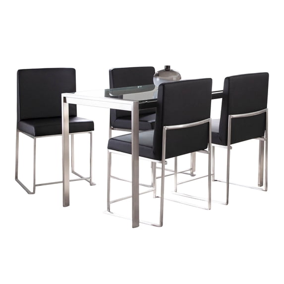 Fuji High Back Dining Set - 5 Piece, Small Dining Table Set for 4, Kitchen Table Chairs Set of 4, Kitchen & Dining Room Sets, Kitchen Table Sets, Dining Room Table Set for 4