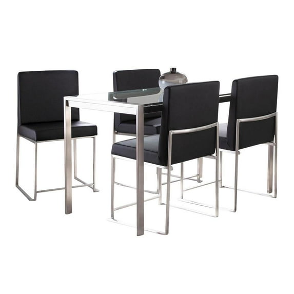 LumiSource Silver Fuji High Back Dining Set - 5 Piece
