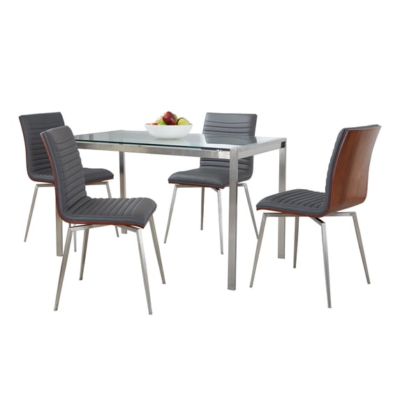 Fuji-Mason Swivel Dining Set - 5 Piece, Small Dining Table Set for 4, Kitchen Table Chairs Set of 4, Kitchen & Dining Room Sets, Kitchen Table Sets, Dining Room Table Set for 4