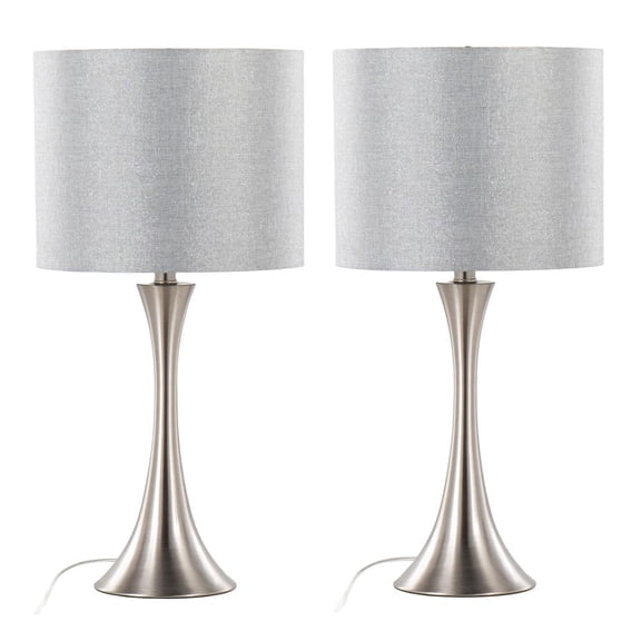 LumiSource Silver Lenuxe 24" Metal Table Lamp - Set of 2
