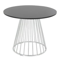 LumiSource Silver Metal, Black MDF Canary Cosmo Dining Table