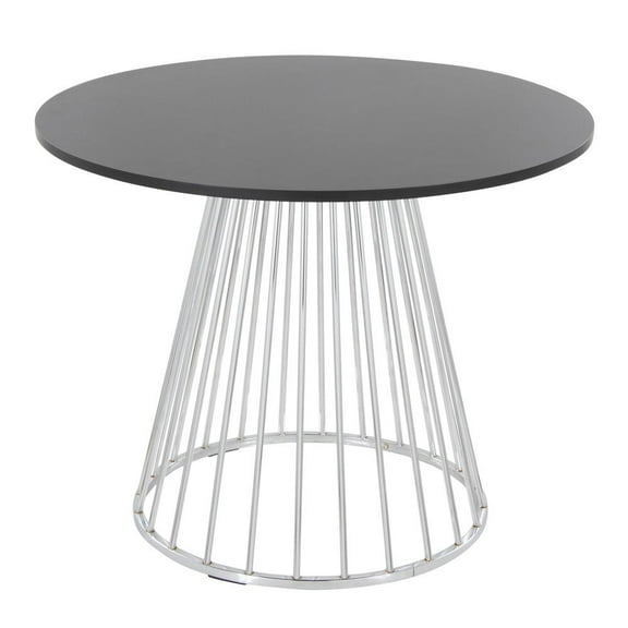 LumiSource Silver Metal, Black MDF Canary Cosmo Dining Table