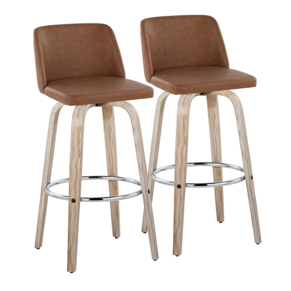 Toriano 30" Fixed-Height Bar Stool, Bar Chairs, Swivel Bar Stools, Bar Stools Set of 2
