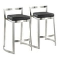 thumbnail image 1 of LumiSource Stainless Steel, Black PU Fuji DLX Counter Stool - Set of 2, 1 of 6